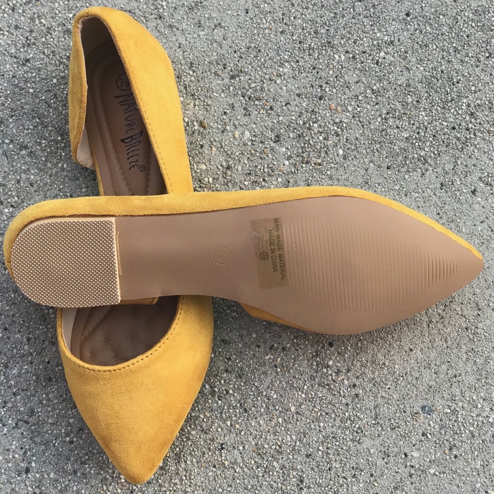 1 Left! Nature Breeze Yellow Pointy Toe Flat - Picture 4 of 7